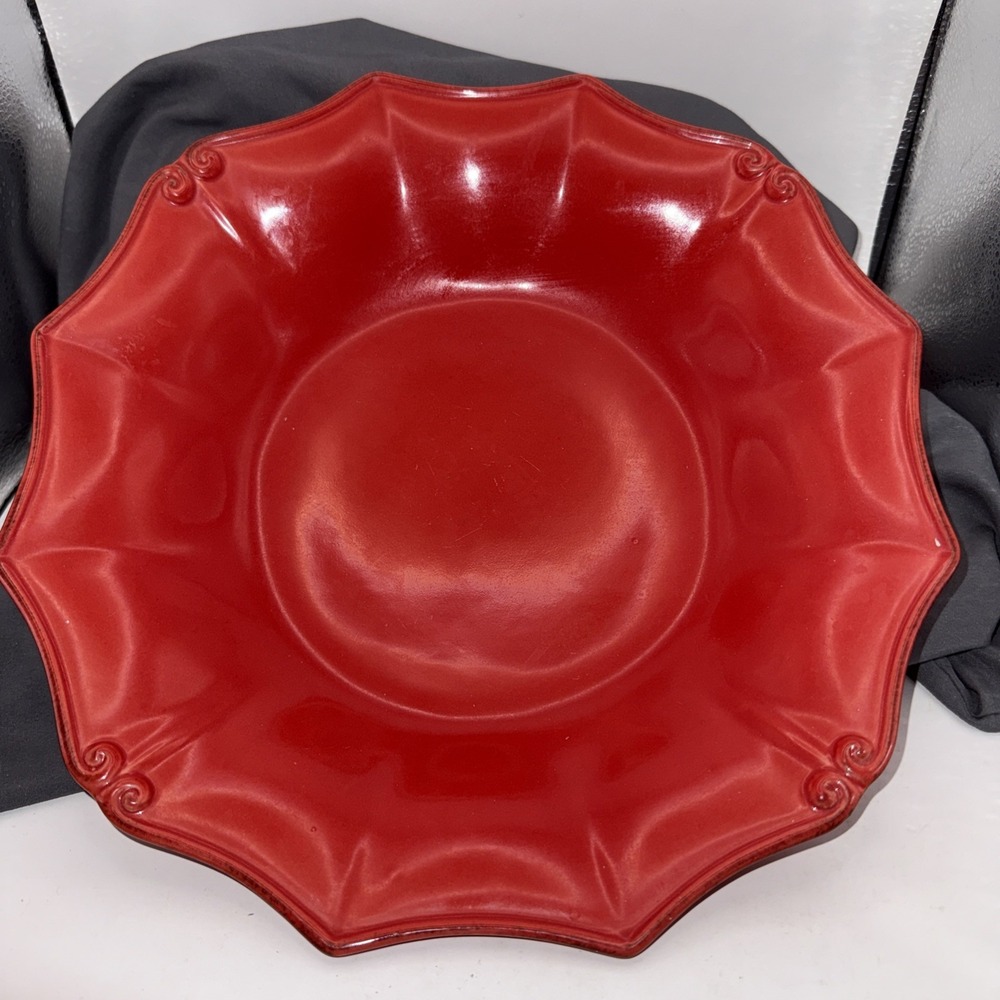Casa Stone Vintage Port By Casafina Shallow Bowl Great Condition 9 1/2" Red